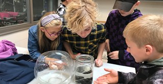 Skoleelever lærer om plast i vores havmiljø